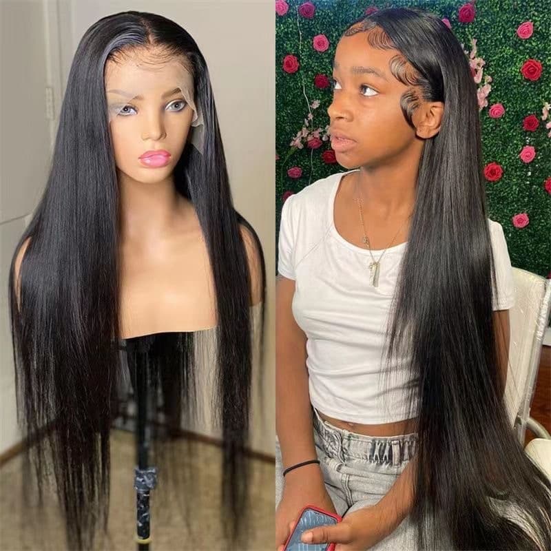 Front Lace Wig Long Straight Hair Black Long Hair Wigs European and American 13x4 Synthetic Lace Wig
