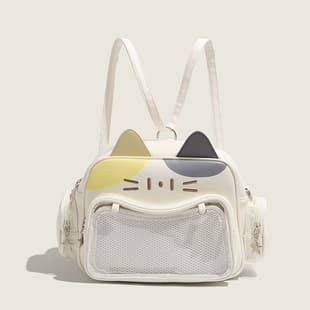 Cute Anime Cat Bag Small Capacity Ita Backpack Crossbody Bag Transparent Badge Single Shoulder Handheld Bag for Women