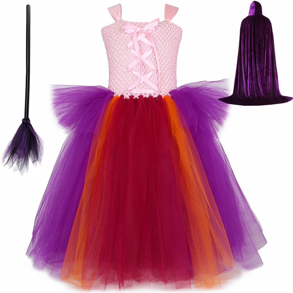 Witches are also crazy 2cos costume children's Halloween role-playing costume girls mesh dress tutu skirt