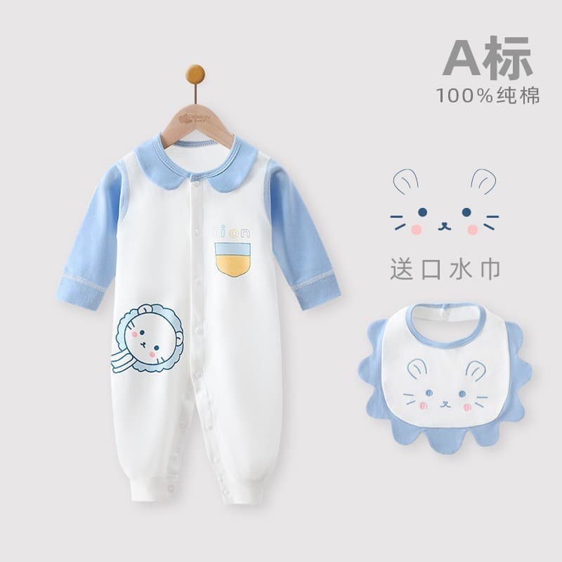 Newborn Baby Clothes Spring Autumn Cotton Long Sleeve Infant Bodysuit Romper Crawling Suit Cute Adorable Fall