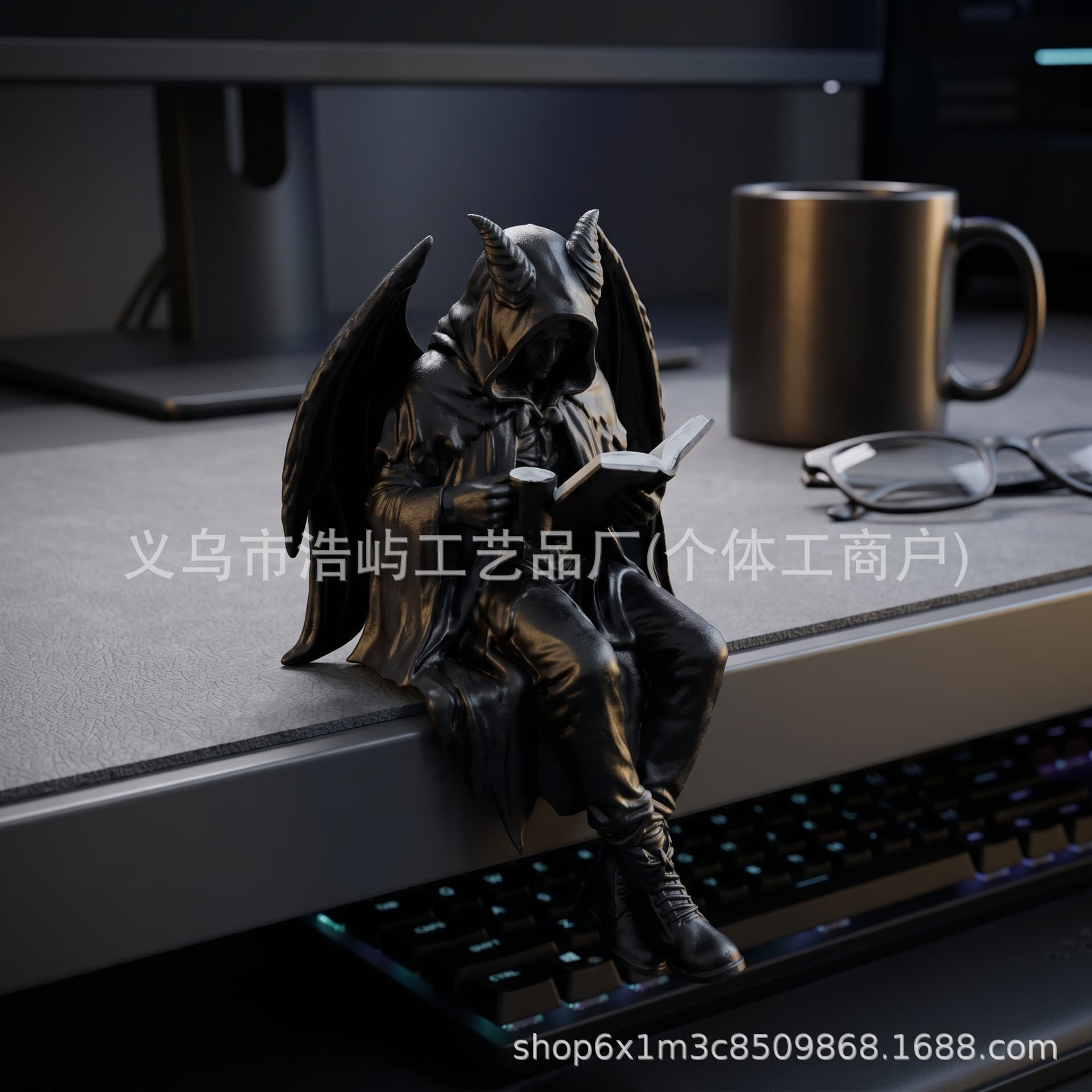 Cross-border Best Seller Ancient Chinese Scholar Cloak Reading Scholar Resin Craft Figurine Decoration