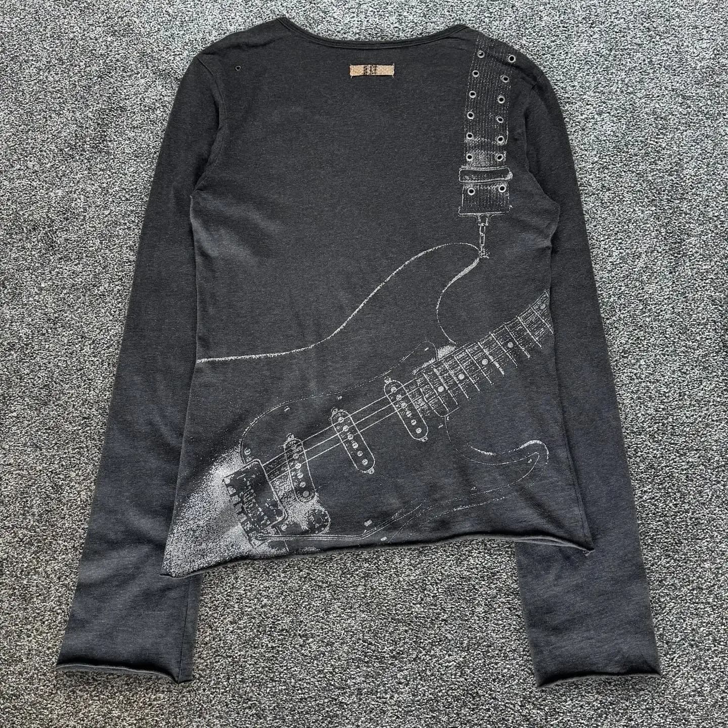 Vintage Graphic Print Long Sleeve Y2K T-Shirt for Casual Streetwear, Loose Round Neck Top