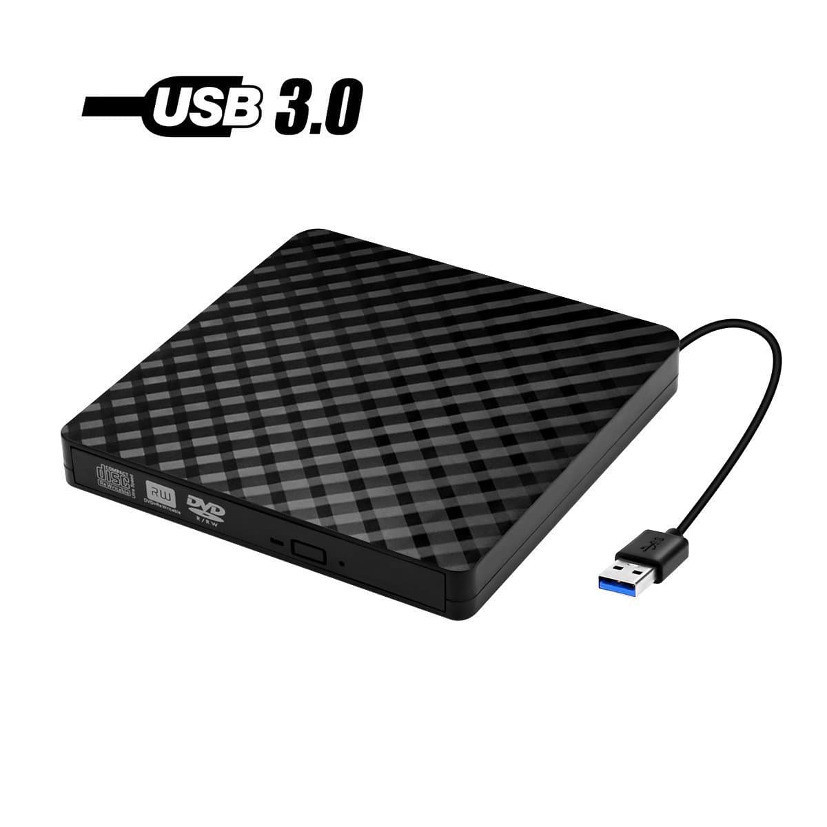 External CD Drive Portable Ultra-Thin USB 3.0 DVD CD Player Copier for Laptops