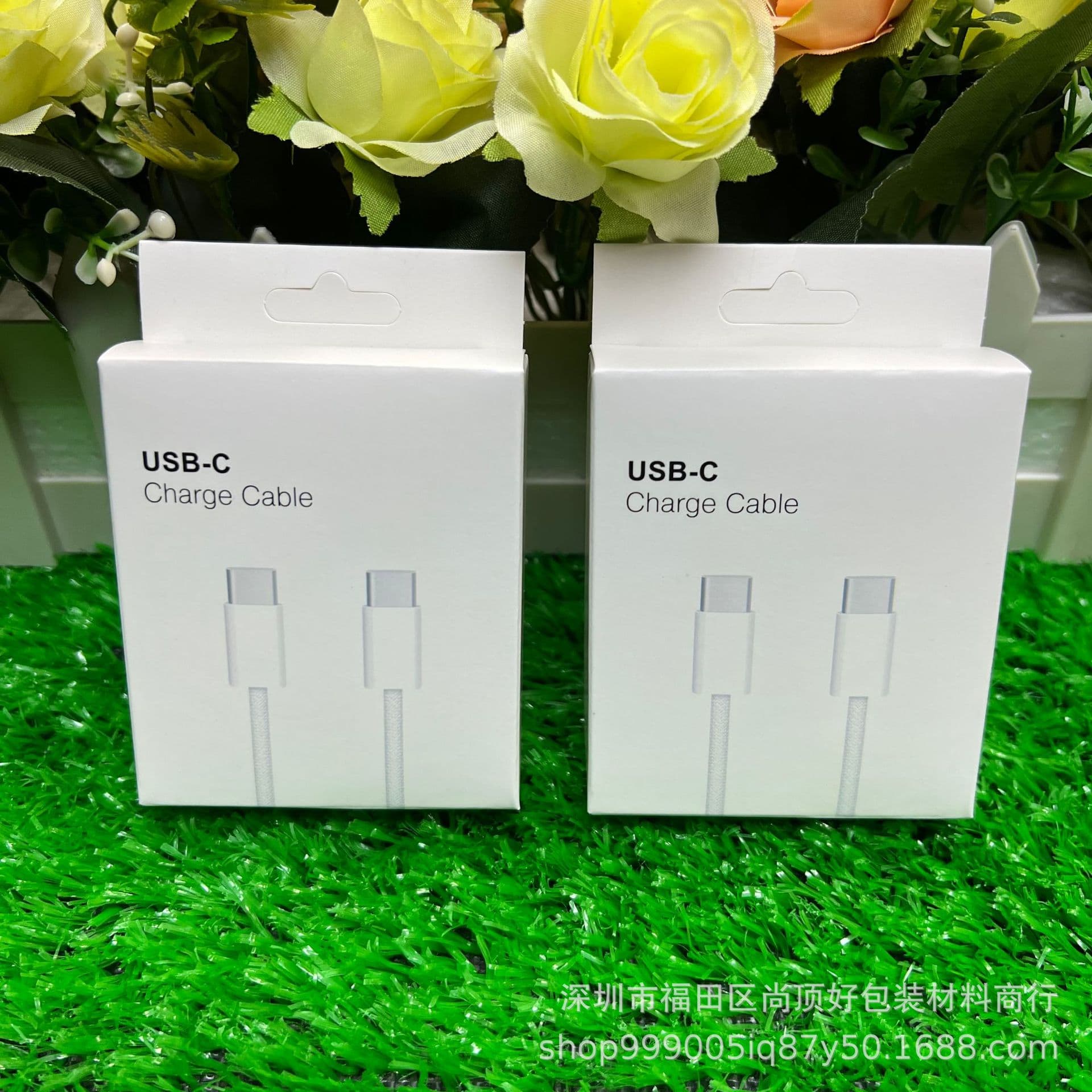 Apple Dual-C Data Cable Packaging Box, Suitable for Apple USB-C Fast Charging 1m Braided Data Cable, Neutral Packaging Box