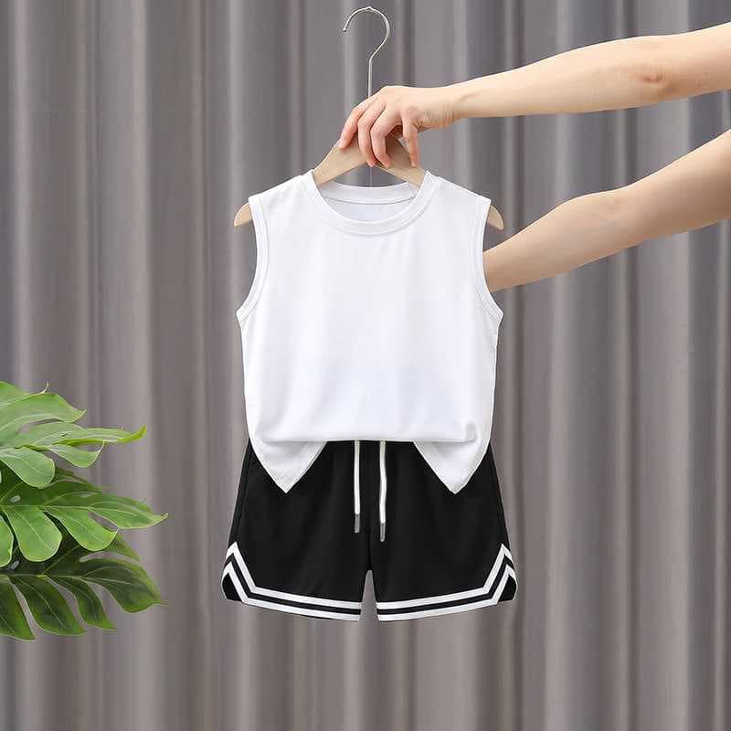 Boys' Sleeveless Vest Set Summer Thin 2026 New for Older Kids Sports Shorts Two-Piece Stylish Kids Wear