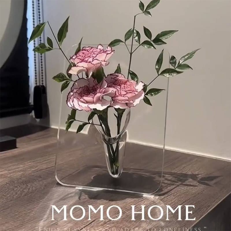 Ins-style Acrylic Vase Transparent Photo Frame Glass Desktop Hydroponic Valentine's Day Vase