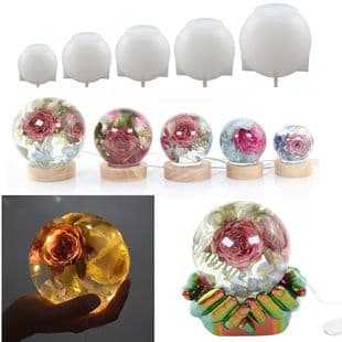 DIY Epoxy Resin Crystal Clear Drop Glue One-Piece Spherical Dried Flower Crystal Ball Mirror Surface Resin Mold
