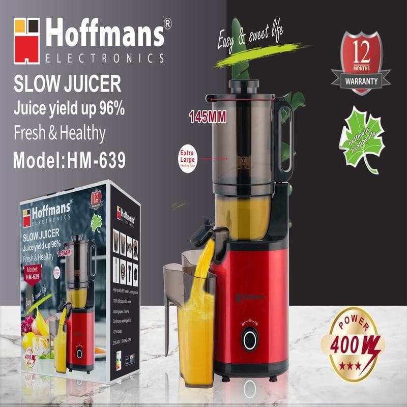 Export Hoffmans Slow Juicer 639, Big Mouth 2-in-1 Design, 0.2c Volume