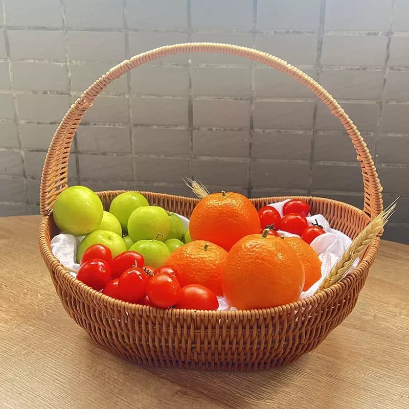 Portable rattan companion fruit basket Internet celebrity high-end wedding portable fruit blue creative gift packaging special basket