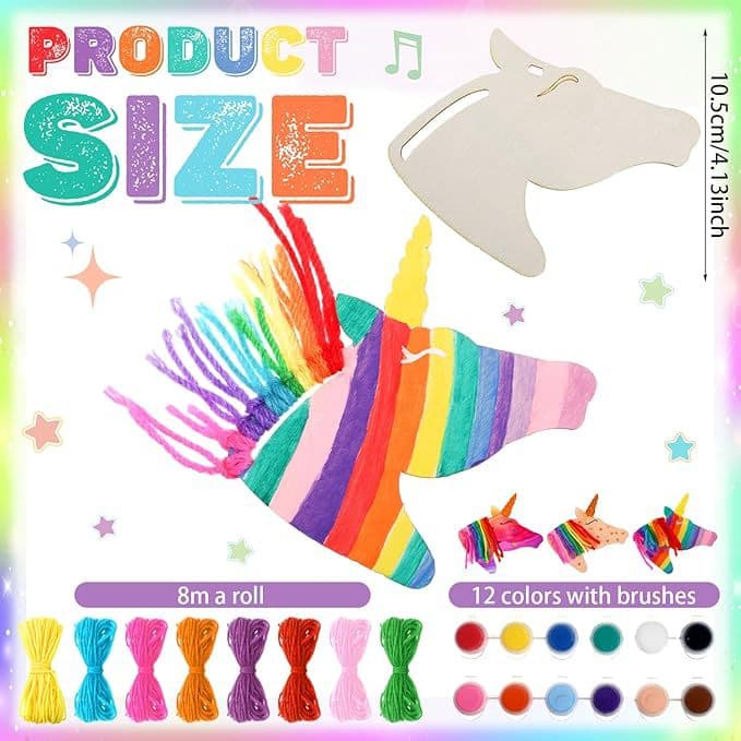 Cross-border hot-selling children's DIY hand-painted graffiti unfinished wooden horse painting kit horse head and tail styling decoration