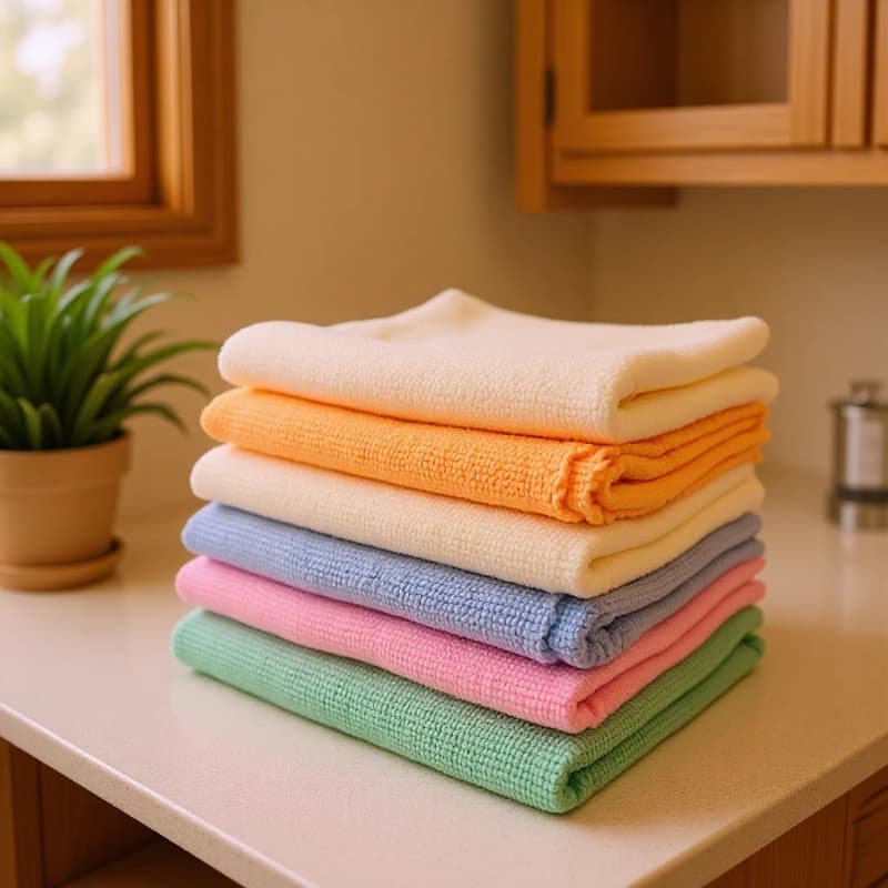 Colorful warp-knitted microfiber disposable cleaning towels for hotels, bathhouses, and barbershops, suitable for all seasons.