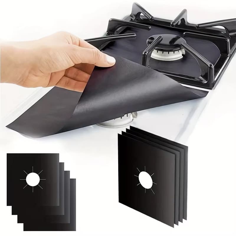 0.1mm high temperature resistant Teflon coal stove pad oil-proof and stain-proof cleaning gas stove protective pad kitchen utensils