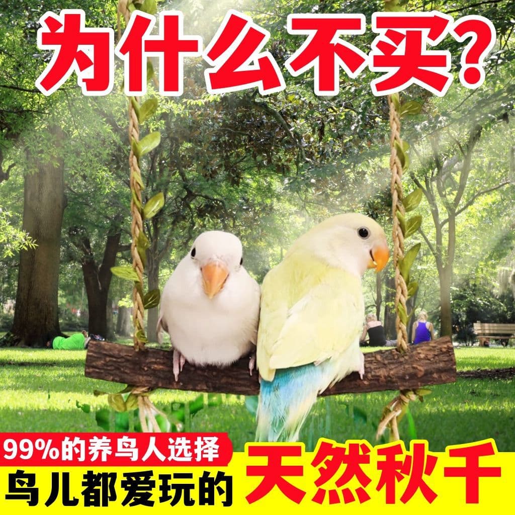 Parrot Vine Swing Toy for Cockatiels, Budgerigars, and Parakeets, Climbing and Claw-Sharpening, Anti-Bite, Solid Wood Bird Cage Accessory for Stress Relief and Play