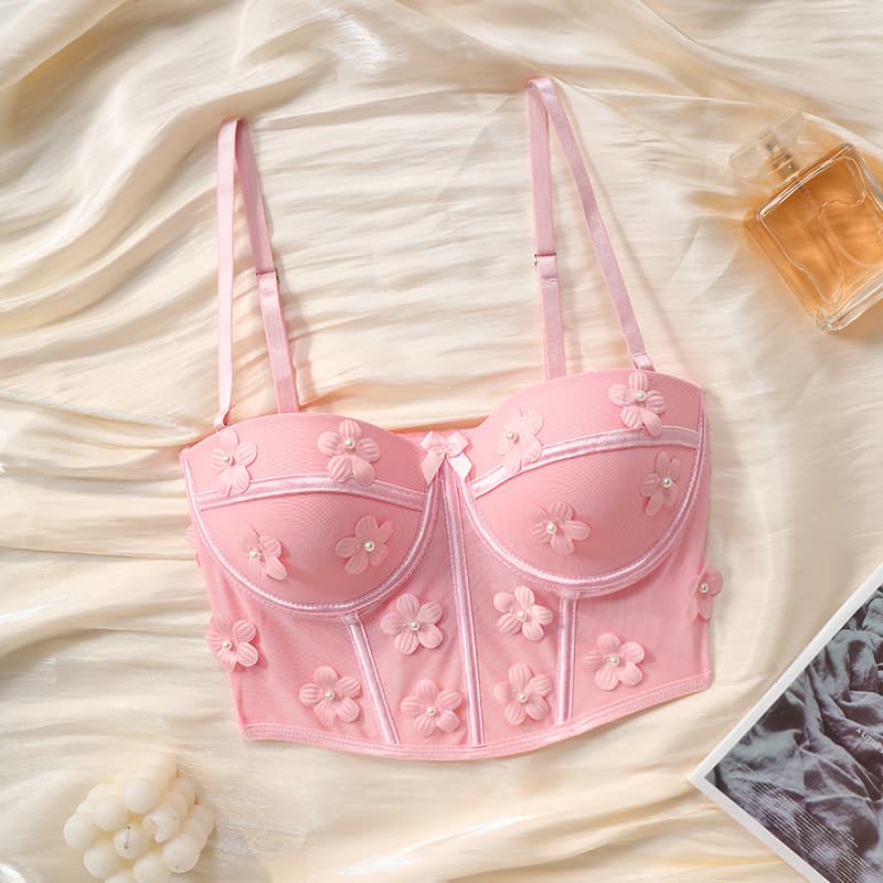 Lusha Cross-border Bra for Europe and America, Sexy Fashion Flower Top for AliExpress Lingerie, Wearable as Outerwear 1998
