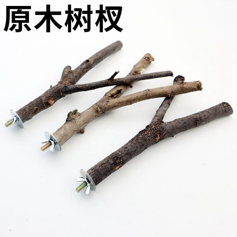 Medium and Small Parrot Natural Branch Perch, Parrot Stand Bar, Chewing and Nail Trimming Perch, Tree Branch, Bird Perch