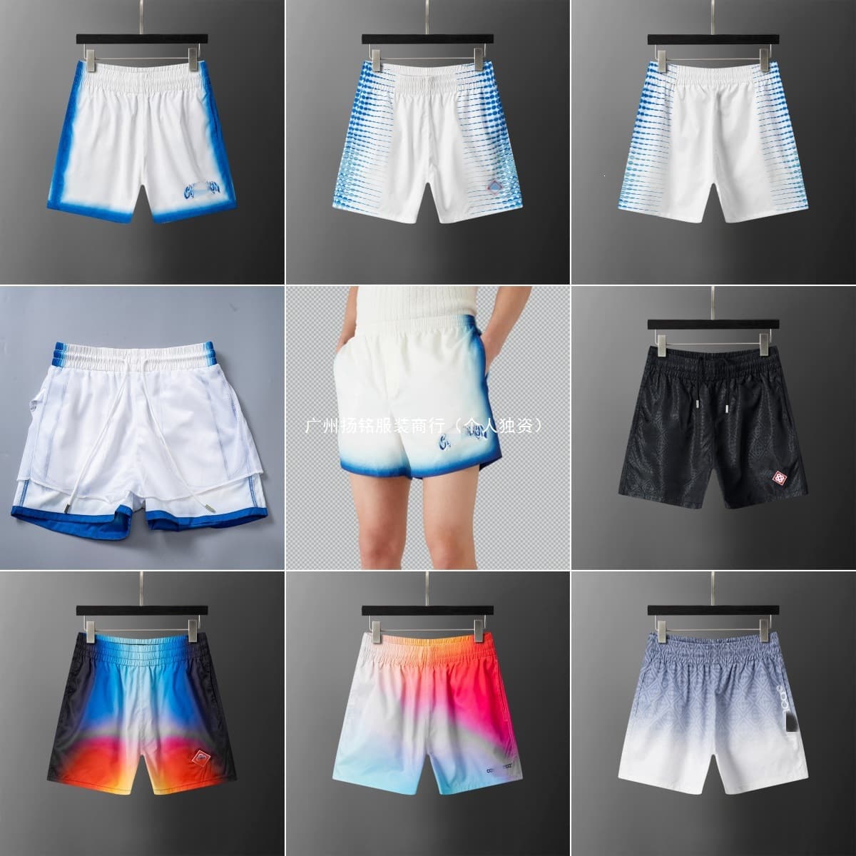 Cross-border Quick-Dry Beach Shorts with Mesh Lining Swim Trunks for Men and Women Quick-Dry Material 50 Colors Available