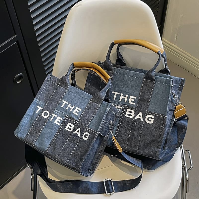 2024 New Denim Fashion Patchwork Large Capacity Tote Bag (Large and Small Sizes) Single Shoulder Crossbody TOTE BAG