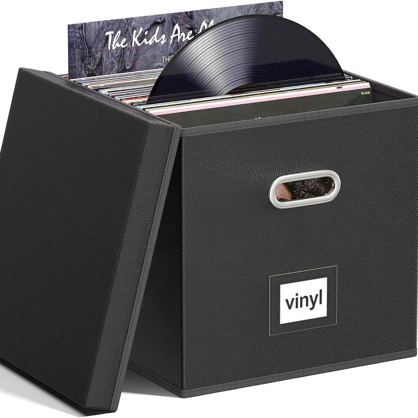 Fireproof Waterproof Foldable LP Storage Box Single Record Album CD Passport Document Flame-Retardant Lidded Container