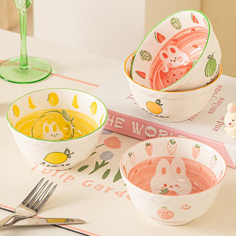 Creative Cute Ceramic Bowl Rice Bowl Cartoon Home Bowl Children's Bowl Yogurt Bowl Wholesale Gift