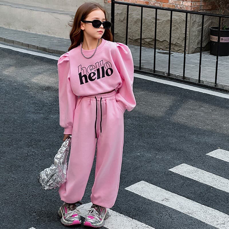 Rantuo Autumn Girls' Set 26 Trendy Design Long-Sleeve Two-Piece Set Fashionable for Big and Medium Kids Spring and Autumn Clothes Cross-Border