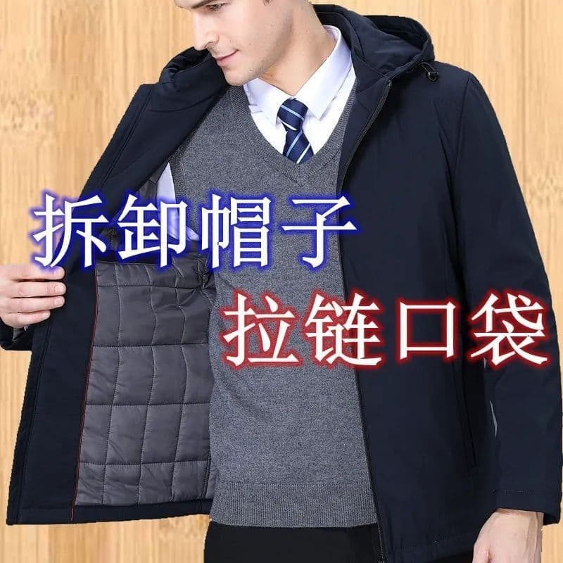 Dad's new winter cotton-padded jacket for men, thickened and warm winter clothes, middle-aged casual jackets, cotton-padded clothes for middle-aged and elderly people