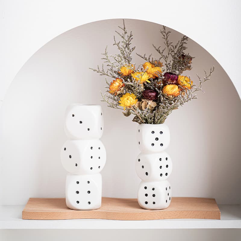 Cross-border art, sophisticated modern small vase, creative hydroponic ceramic flower vase, practical home decoration.