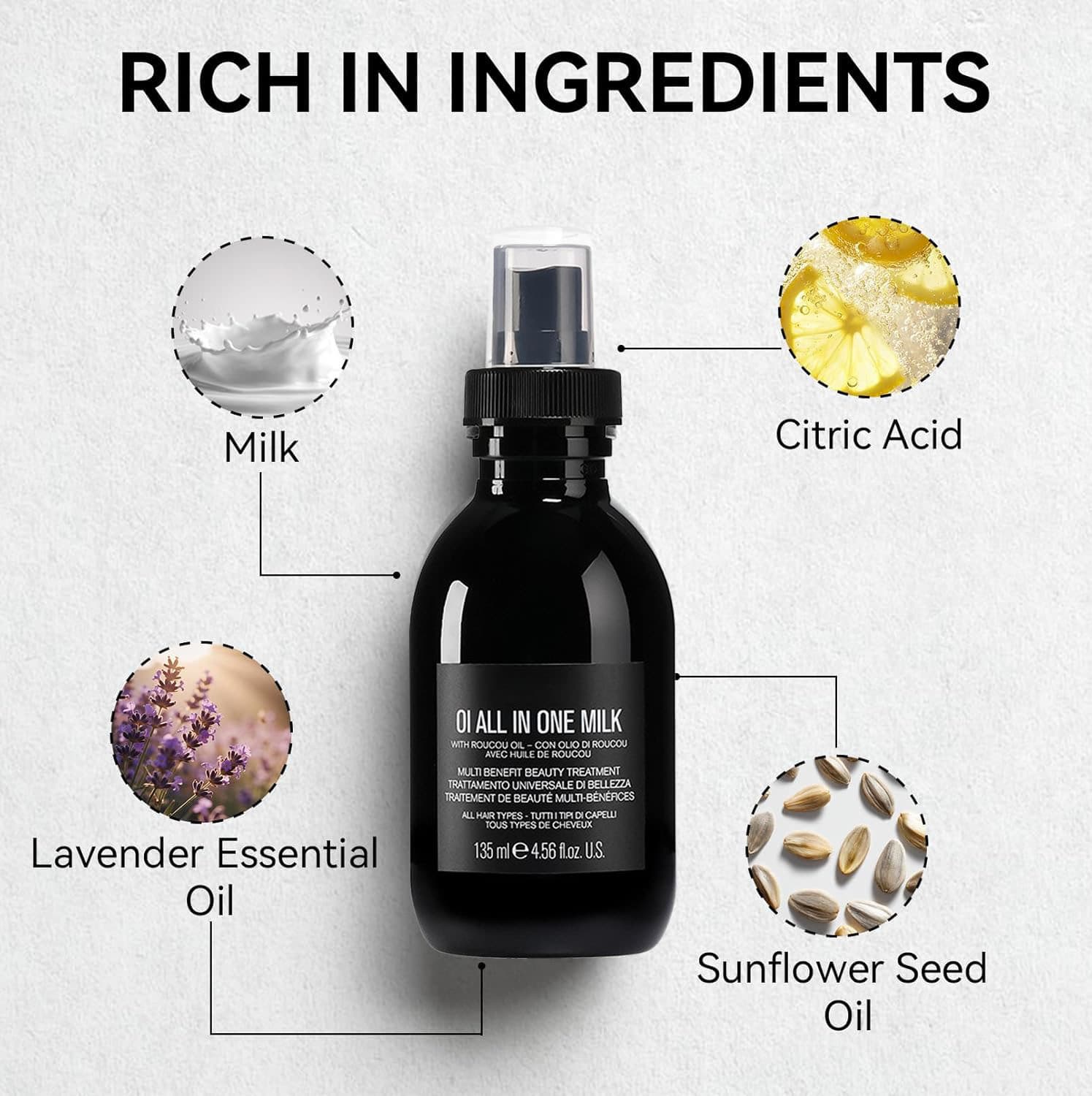 Export Stock Hair Milk All-in-One Milk Leave-In Conditioner Spray Anti-Frizz Detangling Smoothing