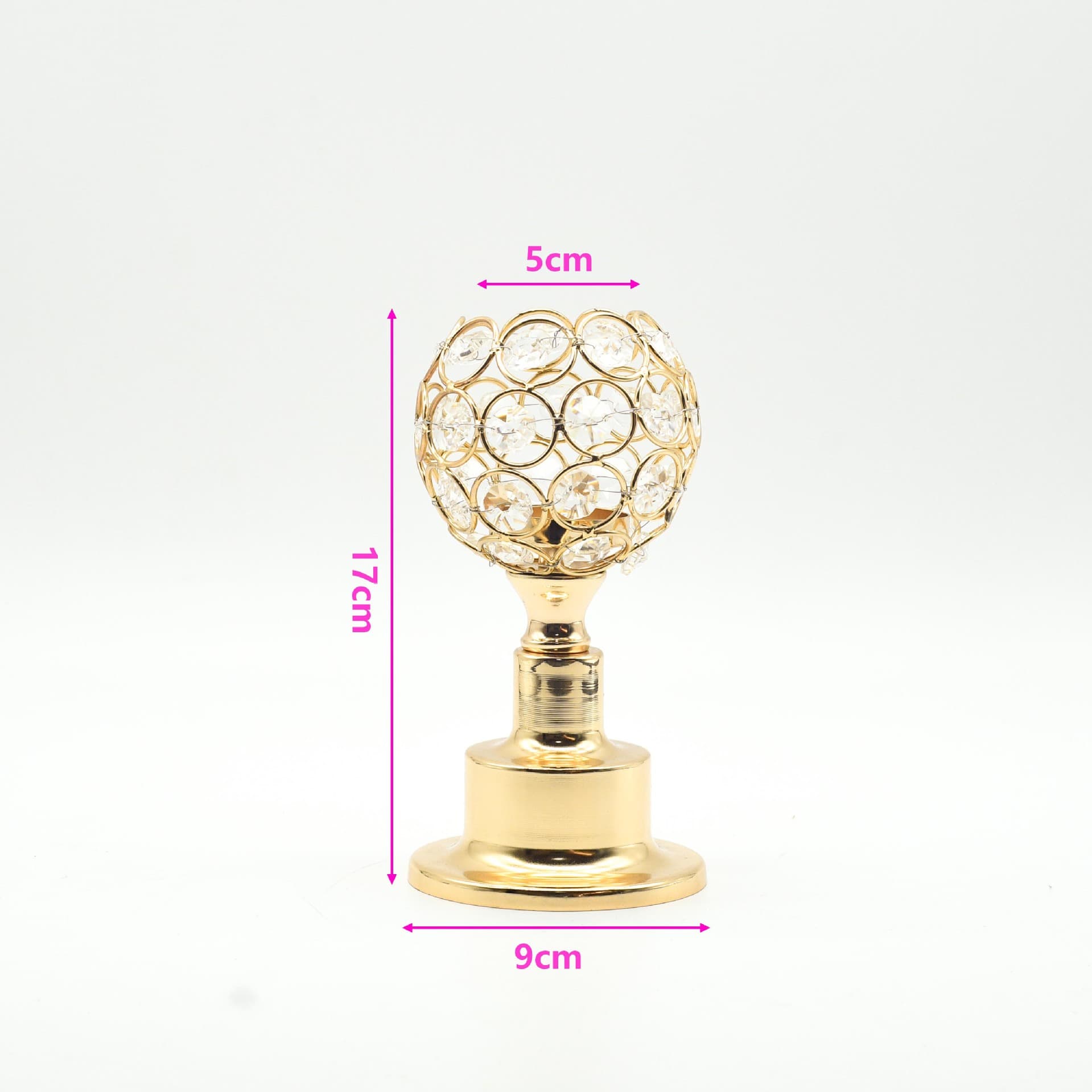 New Best-Selling European-Style Wedding Prop Candle Holder Ornament Creative Elegant Candle Stand with Crystal Ball