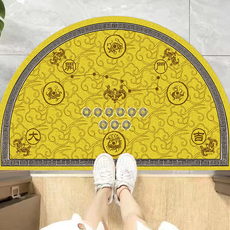 Seven Stars and Nine Lucky Door Mats Semi-circular Home Entrance Floor Mats Home Entrance Anti-Slip Foot Mats Five Elements Lucky Door Mats Carpet