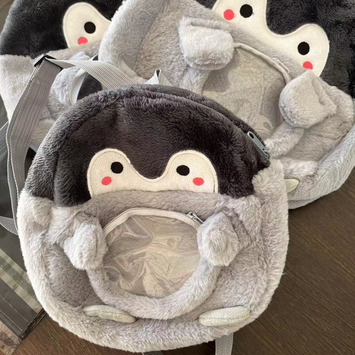 Penguin Plush Backpack Casual Leisure Doll Bag Women's Mini Bookbag Soft Stuffed Animal Bag Breathable Comfortable Shoulder Straps