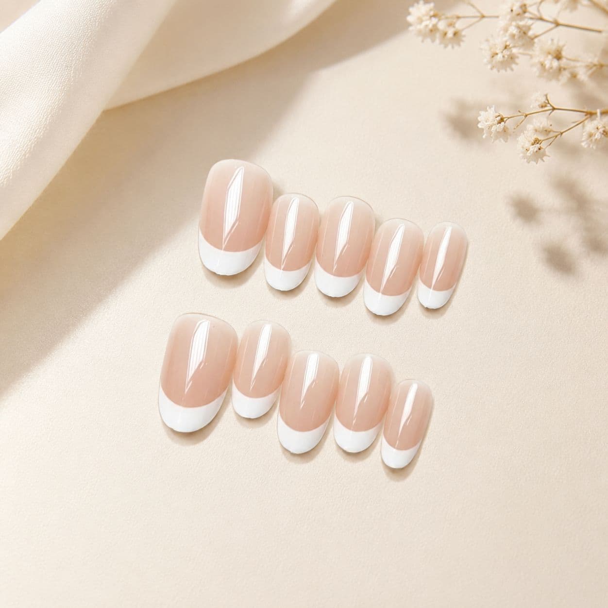 Pure Desire Light Nude French Wearable Nails Premium Simple Fake Nails Versatile Manicure Stickers Factory Direct Wholesale