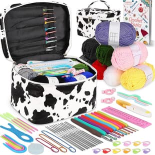 Beginner 62-Piece DIY Hand Knitting Crochet Hook Full Set with Acrylic Yarn Storage Bag TPR Crochet Hooks