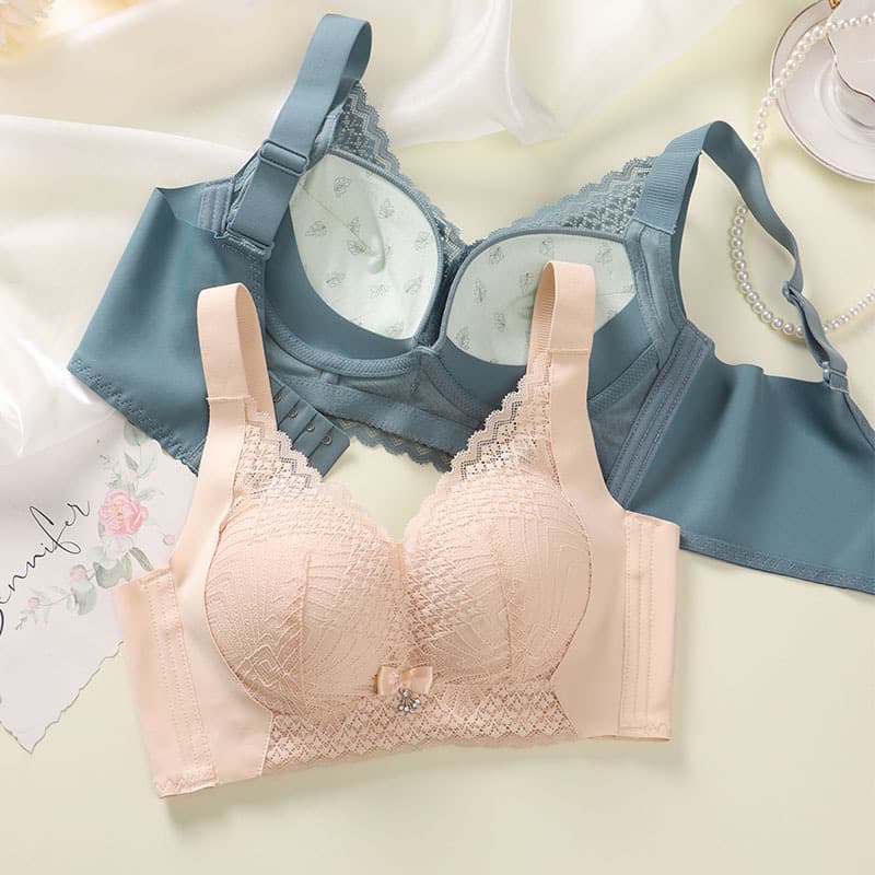 Women's Push-Up Bra for Small Busts, No Gap, Wire-Free, Adjustable Lace Bra for Girls, Summer