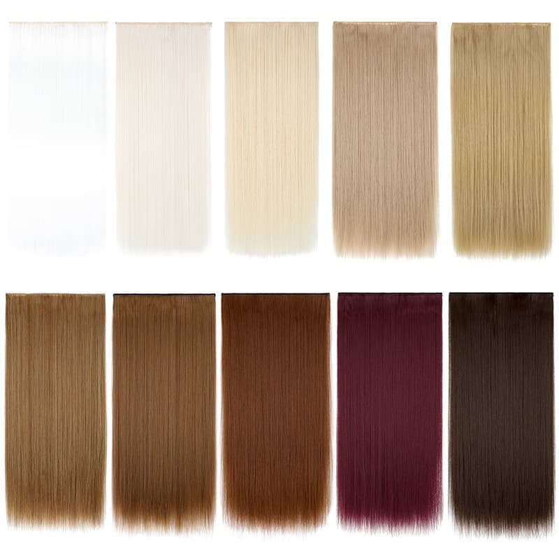 Wholesale Women's Long Straight Hair Extension Clip-in 5-Clip Weft Hairpiece for Export