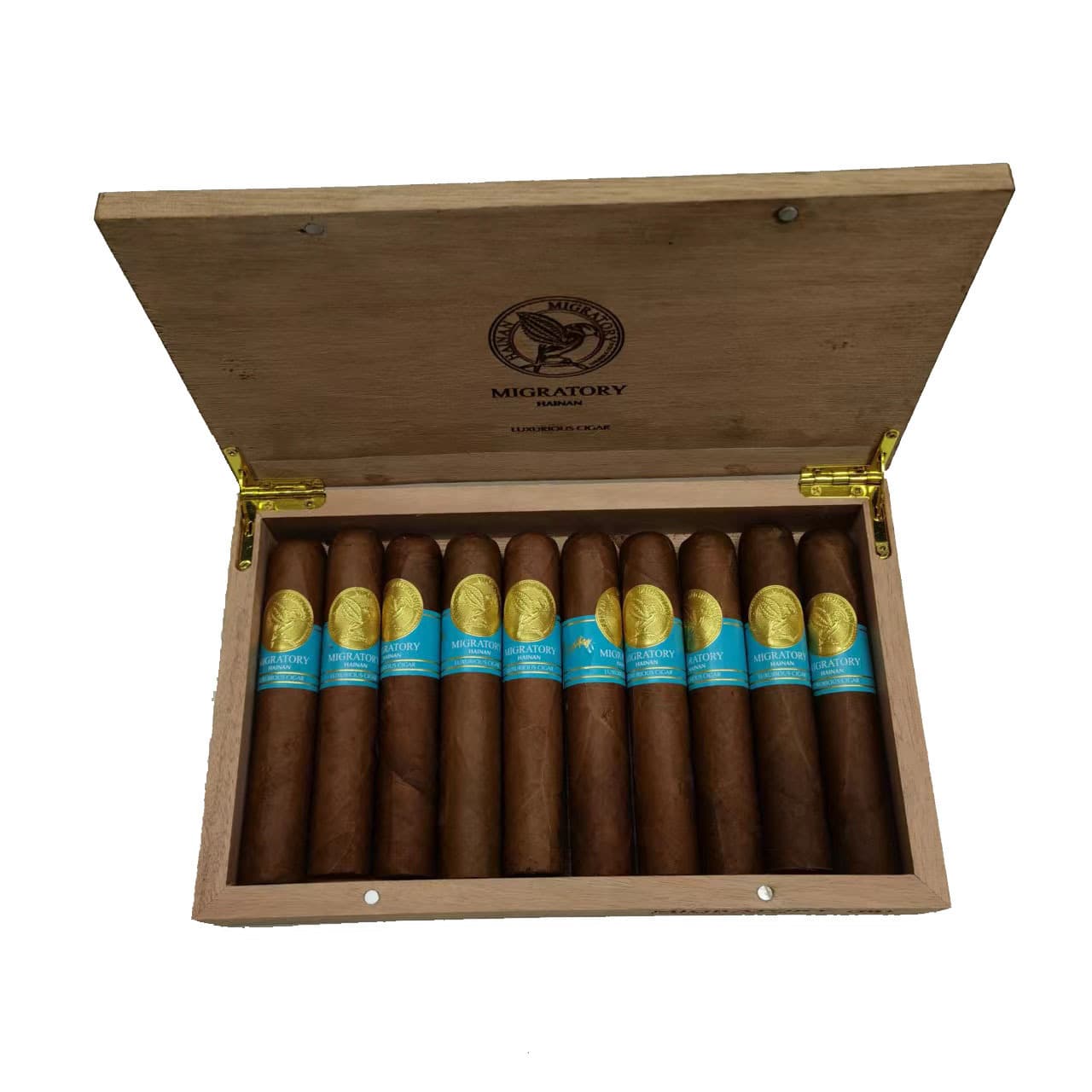 Manufacturer Custom High-End Solid Wood Cedar Cigar Box, Humidifying Cigar Storage Box, Eco-Friendly Unpainted Solid Wood Box