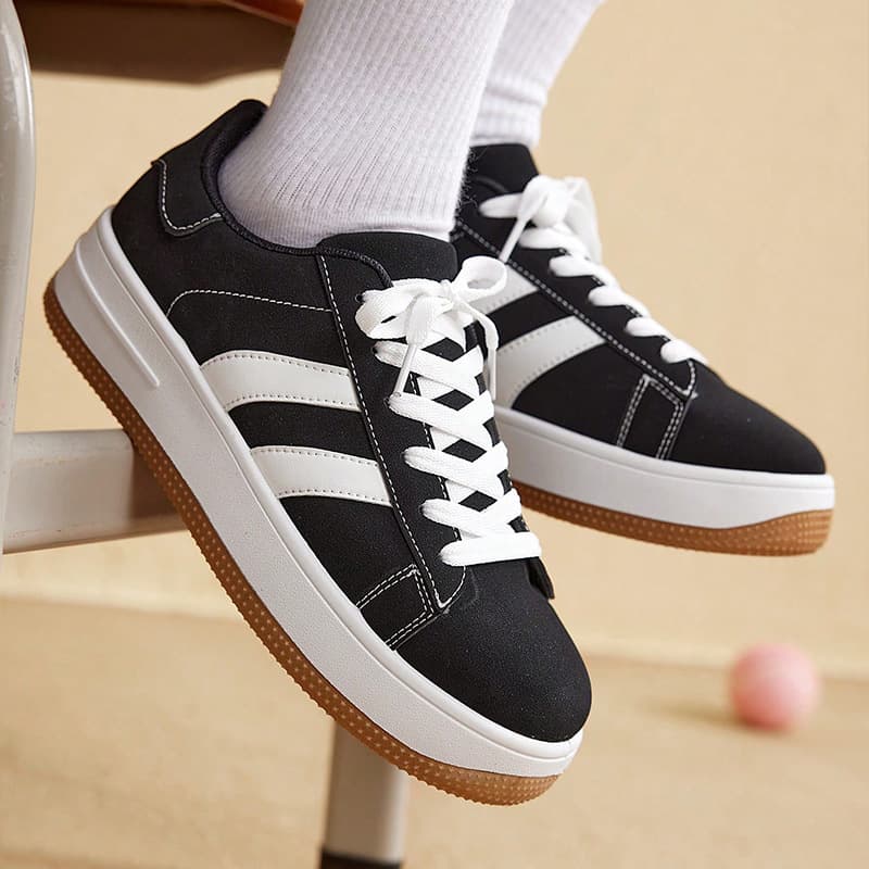 Women's Sporty Casual Breathable Thick Bottomed Shoes Slip-On Round Toe Rubber Outsole Anti-Slip Wear-Resistant Mesh Lining