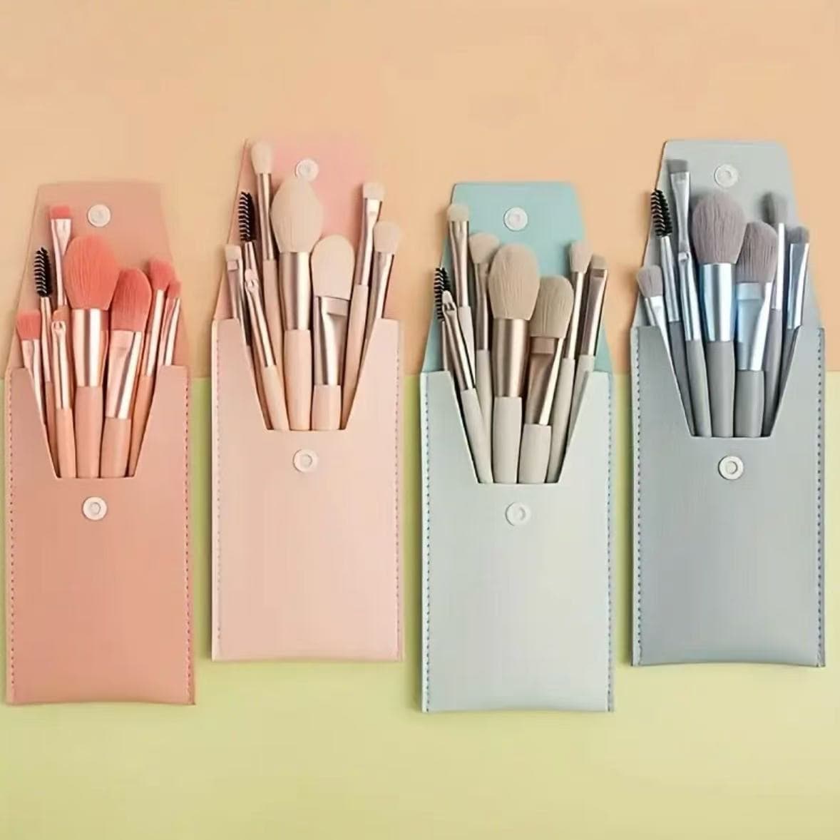8 Mini Makeup Brushes Macaron Color Concealer Brush Beginner Blush Eyeshadow Brush Portable Set