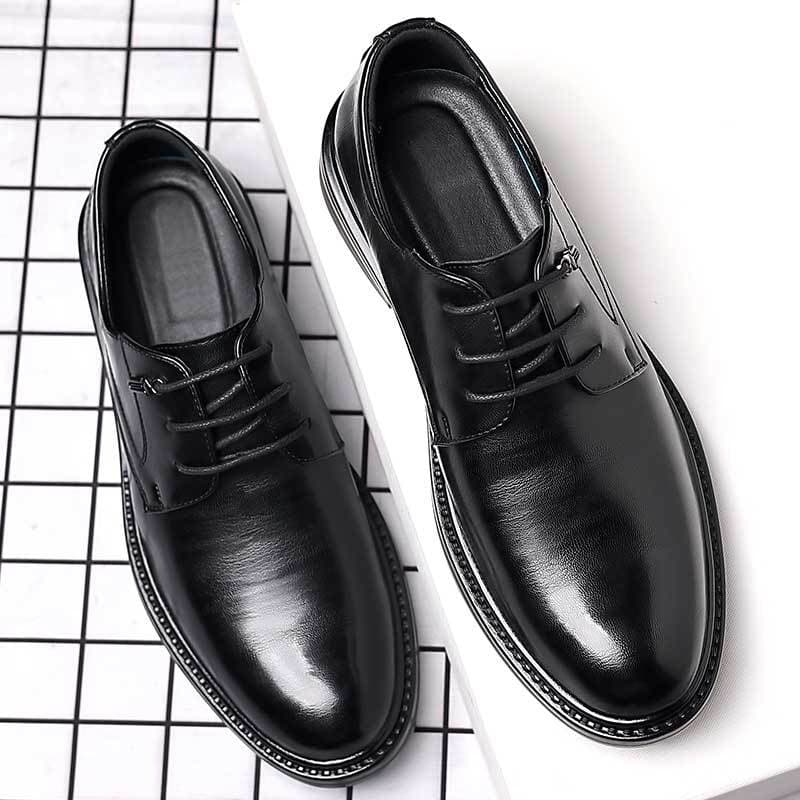 Soft Leather Men's Shoes Casual Wedding Business Style Low Top Rubber Outsole Comfortable Breathable Synthetic Upper