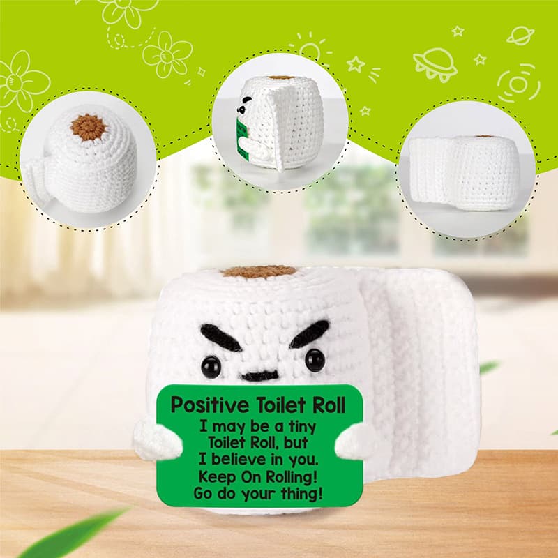 Cross-border Best-seller: Amazon Cute Toilet Paper Roll Positive Emotion Dolls, Hand-knitted Poop Finished Yarn Toys