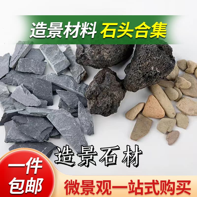 Empty City Slate Stone, Schist, Pine Bark Stone, Stream Stone, Green Dragon Stone, Volcanic Stone, Moss Micro Landscape Stone Decoration