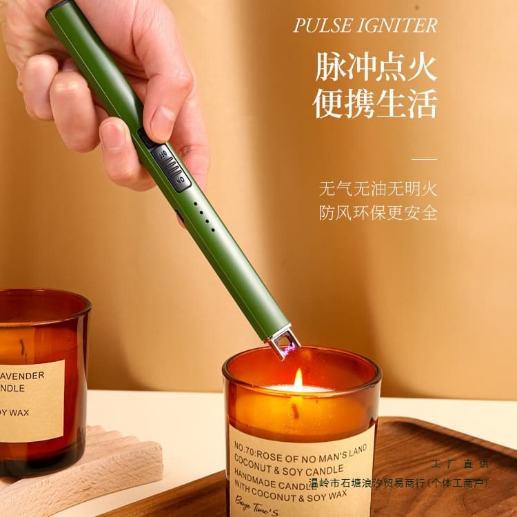 Aromatherapy Candle Lighter Electronic Pulse Charging Type Gas Stove Extended Ignition Stick Lighter Long Handle