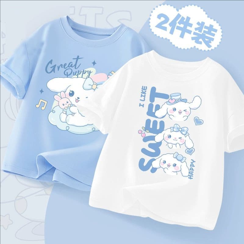 Girls Short Sleeve T-Shirt 2025 New Children's Clothing Summer Half Sleeve Casual Loose Base Top