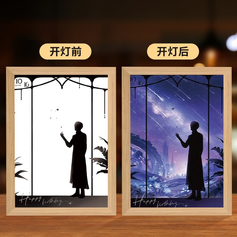 Ins Style Sunlight Glowing Painting Mini Night Light Bedside Decorative Lamp Bedroom Light Emitting Painting