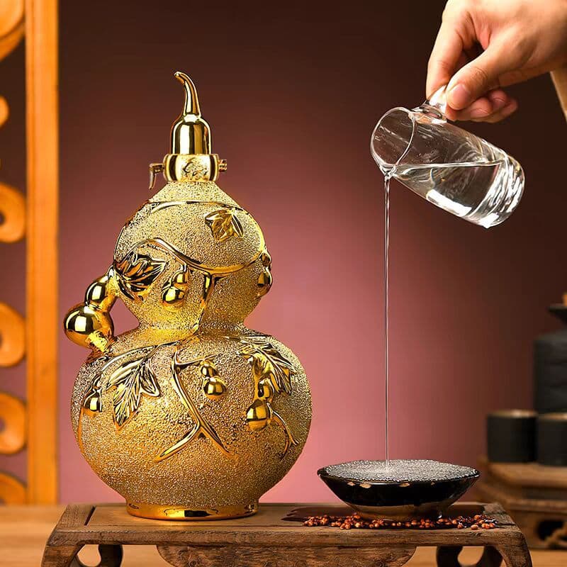 Jingdezhen Ceramic Wine Bottle 1/3/5/10 Jin Capacity Gourd Wine Pot, Household Ceramic Sealed Wine Jar Retro Wine Set