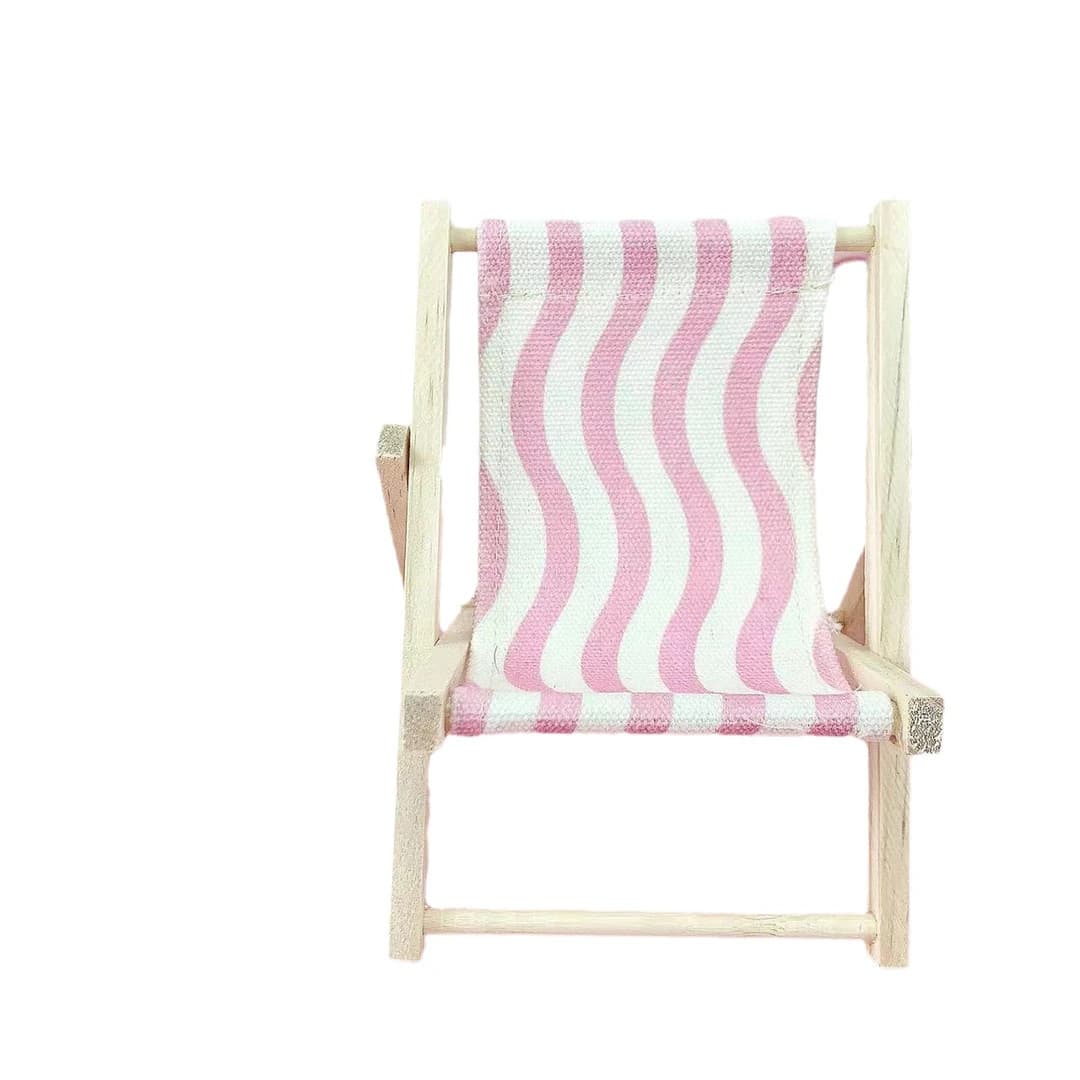 Creative Foldable Lazy Phone Stand Cute Beach Chair Mini Furniture Photo Prop Desktop Decoration