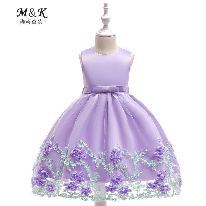 Amazon Children's Dress for Girls, Floral Wedding Dress for Older Children, Cotton-Lined 3D Flower Princess Dress for Flower Girls