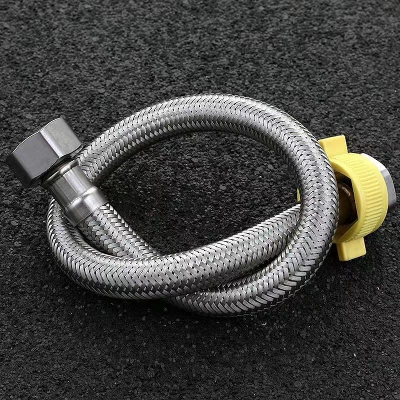 304 stainless steel braided cold/hot water faucet hose, 1/2" x 60cm, universal and explosion-proof