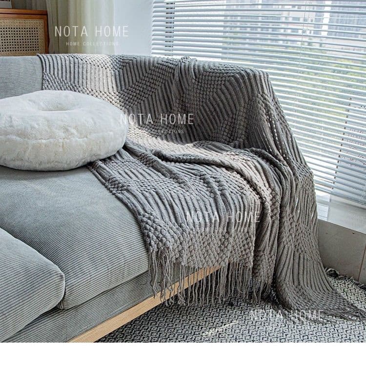 ins Nordic air conditioning blanket shawl light luxury style throw blanket cloak sofa blanket office nap blanket blanket bed spring