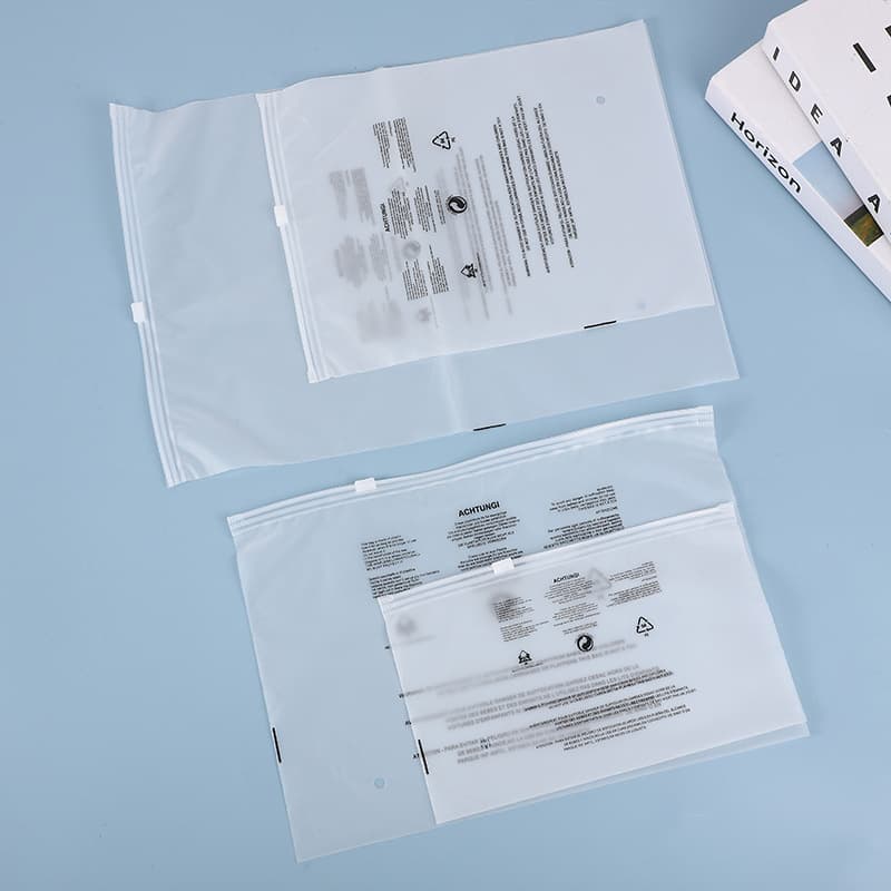 Garment Zipper Bag Transparent Plastic Packaging Bag Clothing Self-Seal Bag Cross-Border E-Commerce Warning Label Storage Bag
