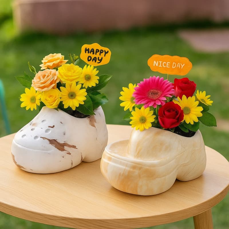 Caifu Cross-border DIY Cute Slipper Shape Concrete Cement Flower Pot Silicone Mold Aroma Plaster Mold